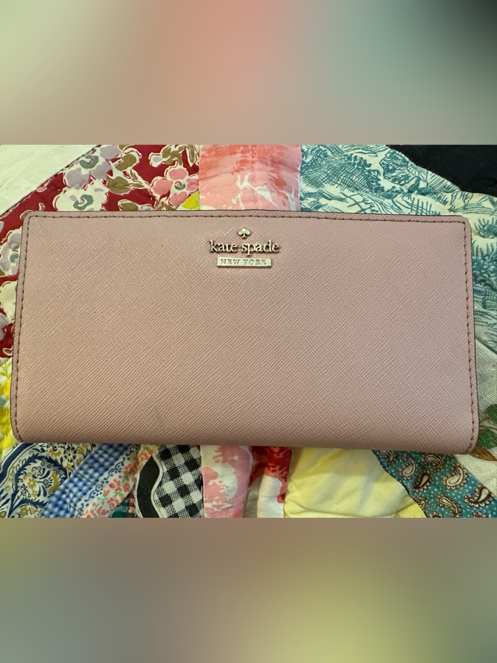 kate spade Pale Pink Saffiano Slim Wallet